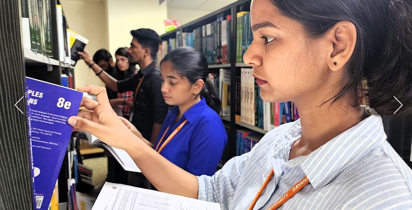 Students in a smart classroom with modern infrastructure