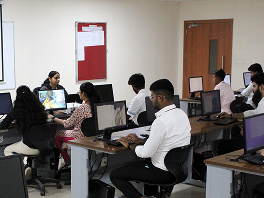 Students working in a computer lab
